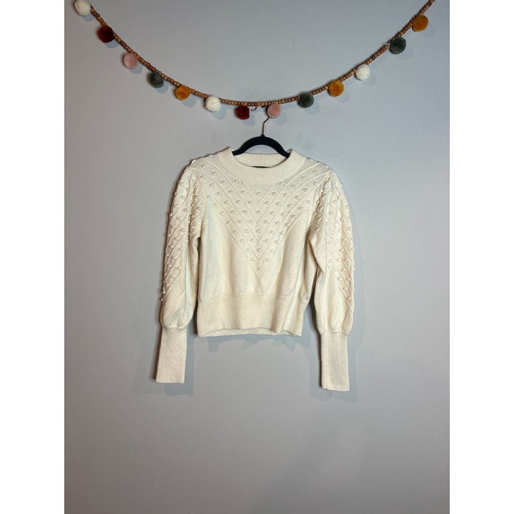 French Connection cream pom pom embellished sweater